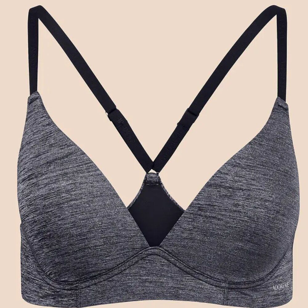 Adore Me Helynn Black Contour Racerback Bra Black (Grey) 34DDD NWOT